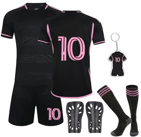 Sidesea Football Kits for Kids, Football Shirts Training Accessories Football Socks Guard Plate Keychain Football Jersey Boys Girls 2023/24 Home and Away Soccer Jerseys Gifts for Boys Girls