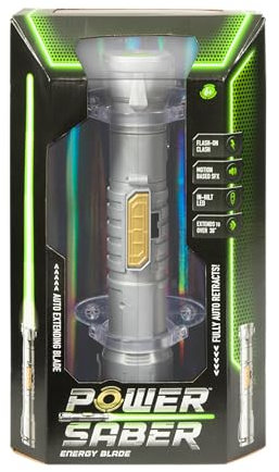 Power Saber: Green | Auto Extending 30 LED Energy Blade | With Motion Based Light and Sound Effects | Recommended Ages 6+