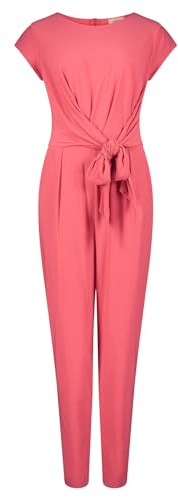 Cartoon Damen Jumpsuit mit Bindegürtel Claret Red,36