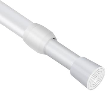 Feligio 1 Stück Vorhangstange Ohne Bohren, Spannstange Teleskopstange Vorhang, Teleskopstange Vorhang als Duschstange, Gardinenstange, Kleiderstange, Duschvorhangstange, Klemmstange 105-190cm, Weiß