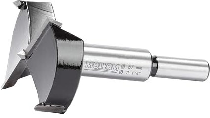 Mollom 57mm (2-1/4) Forstnerbohrer mit langlebiger YG8 Hartmetall-Dicke von 2,0mm für präzise Holzbearbeitung. Ideal für Hartholz, Kunststoff und Sperrholz