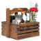 Utensilienhalter aus Holz mit abnehmbarem Griff, Besteck-Organizer mit 4 Fächern für Küchenarbeitsplatte, Picknickkorb aus Holz für Küche, Arbeitsplatte, Picknick, Party, 24,9 x 22,1 x 11,4 cm