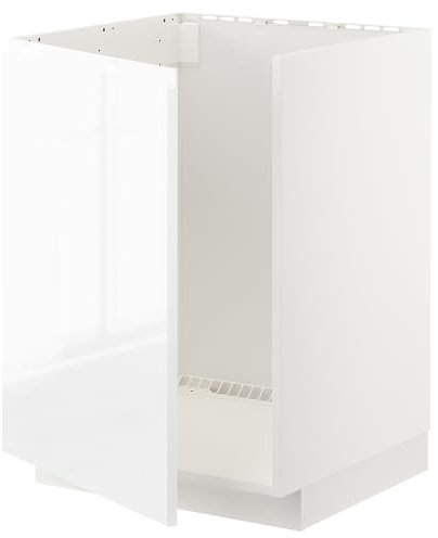 METOD - Mueble bajo para fregadero, 60 x 60 cm, blanco/Voxtorp alto brillo/blanco