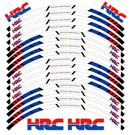 Für Honda HRC CBR600/1000RR CBR650R CBR500R CBR300R CBR250R Radaufkleber Reflektierende Felgenstreifen Aufkleber (Farbe : 1a, Size : Normalcy)