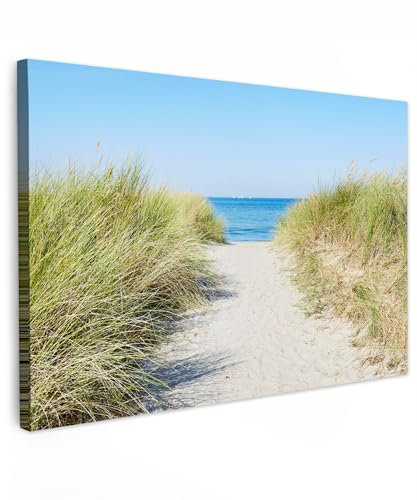 MuchoWow© Leinwand Bilder Groß 120x80 cm XXL Wanddeko Wohnzimmer Aesthetic Room Decor Deko Zimmer Wandbilder Modern Fotogeschenke Strandbilder - Stranddeko - Strandbild - Strand und Meer - Maritime