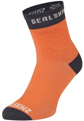 SEALSKINZ Unisex Wretham Waterproof Warm Weather Ankle Length Sock, Orange, M EU