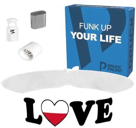 Love Polen Stoffarmband weiß - Wasserfestes Satin Armband - Handgemachtes Länder Armband - Geschenk für Reisende - Patriotisches Souvenir - Armband für Weltenbummler