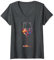 Damen Geometrisches Weinglas T-Shirt mit V-Ausschnitt