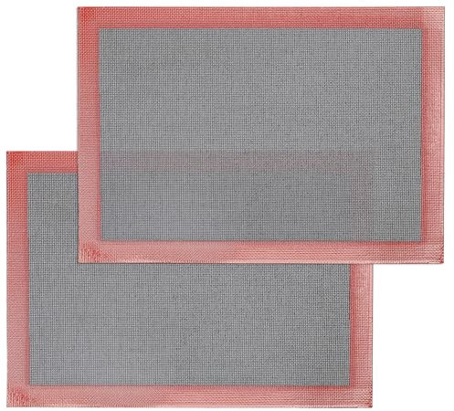 Amyandone Silicone Baking Mat with Microperforated, 2 PCS Perforated Baking Mats/Oven Liners for Half Sheet Pan, Reusable Air Mesh Silicone Mat for Cookie/Eclair/Bread/Pizza/Pastry 11.6x16.5