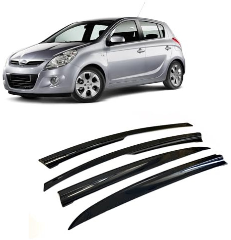 CarJoy Windabweiser Luftabweiser Regenabweiser Seitenfensterabweiser Kompatibel mit Hyundai i20 5 türig2010-2014 Autofenster Regenschutz Regenabweiser Anklebbare Deflektoren Externe Passform 4 Stück