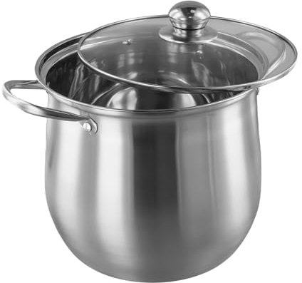 URPIZY StockPot,5 Litre Stainless Steel Induction Pot,Casserole Dish Cooking pots with Lid for Induction, Gas and Electric and Other Cooking Plates 22x17.3cm