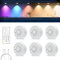 MERTTURM Unterbauleuchte Schrankbeleuchtung LED Farbwechsel mit Fernbedienung, 3 Farbtemperaturen & RGB LED Spots Dimmung, USB Aufladbar Spot Akku Vitrinenbeleuchtung, Magnetische Installation, 6 stk