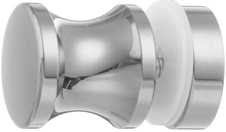sourcing map Glass Door Handles, Round Sliding Shower Doors Knob Single Side Pull Handles with Screw Hardware Replacement Parts for 6-18mm Bathroom Glass Door(Silver Tone,Umbrella Type)