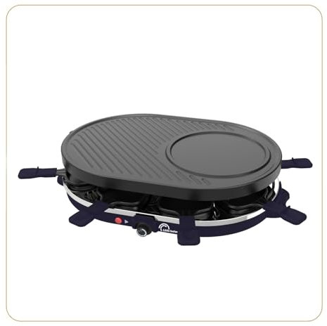 Appareil a raclette - LITTLE BALANCE - Multi cheese - 1200 W - 8 personnes - Grill / crepe amovible - Bleu nuit