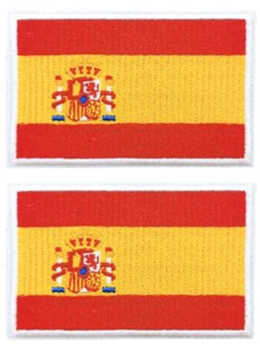 2 Parches Bandera Ropa Ejercito – 8 x 5 cm – Aplicaciones para Coser Emblema Nacional Apliques Costura (España)