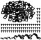 Tanstic 25Pcs Black Two Hole Pipe Strap, 3/16” Two Hole Strap U Bracket Rigid Pipe Strap Pipe Strap Clamp with Phillips Modified Truss Head Wood Screws for Fixing Pipe, Conduit, U Bracket