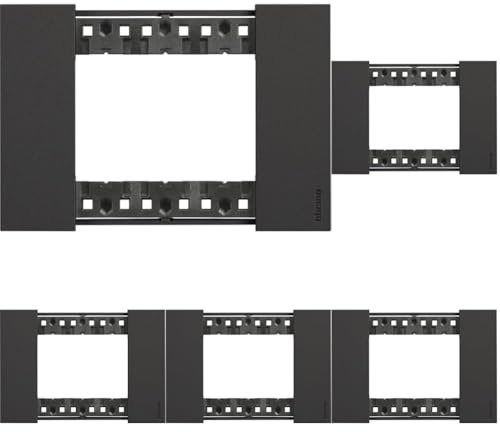 Bticino KA4803KG Living Now - Placca 3 Moduli, Nera, 135 x 50 x 10 cm (Confezione da 5)