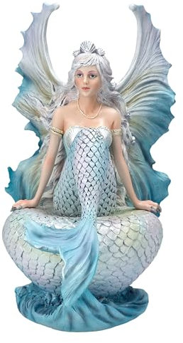 Meerjungfrau Elfe Figur – Prinzessin Myriane – Handbemalte Polyresin Skulptur, 24 cm, Fantasievolle Dekoration für Sammler