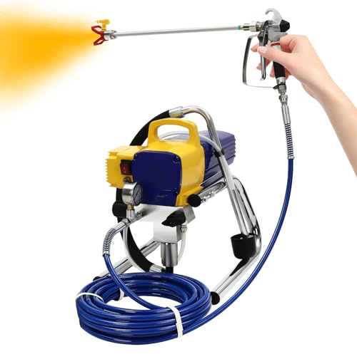 vinnyooc Airless Farbsprühgerät 3600psi, Farbsprühsystem Wandfarbe 1.8L//min, Elektrosprühgerät Farbpistole Schießdruck 15Mpa für Innen Außenwandanstriche Oberflächenanstriche