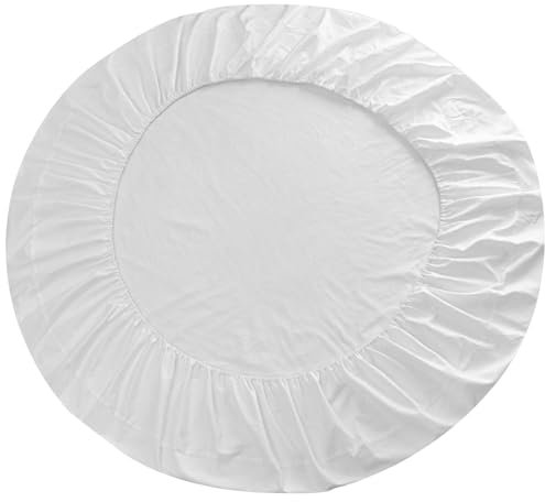 Runde Bettlaken 78, 7 Baumwollbettblätter mit elastischer einzelner weißer Bettwäscheabdeckung Weiche atmungsaktive hautfreundliche Bettwäsche für Zuhause, Hotel, besserer Schlaf