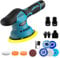 Bellanny Akku Poliermaschine | 12V Auto Polierer Set | Exzenter Poliermaschinen mit 2x2.0mAh Batteries,16Pcs, 150mm Polierpad, 8 Variable Geschwindigkeit Wachsmaschine für Autopflege Polieren Wachsen