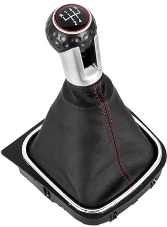 Klauer Schaltknauf Für VW Für Golf 5 MK5 R32 GTD GTI Für Golf 6 MK6 R20 2004–2013 Schalthebel Mit Gummimanschette(5 speed)