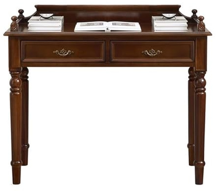 YANG11FAN PC-Workstation Vintage-Schreibtisch im amerikanischen Stil mit Schubladen, Schreibtisch aus Holz for kleine Räume, Nussbaum(XXL)