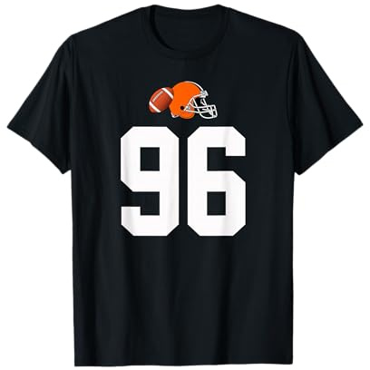 Americano Fútbol Casco Estilo Vintage Número 96 Camiseta