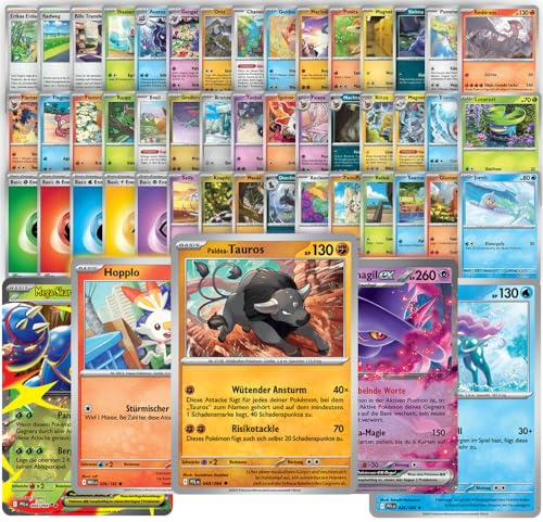 Pokemon Karten Deutsch 50er Set Original - kompatibel mit Pokemon Sammelkarten 2026 mit Holo und Seltenen Karten - Deutsches Kartenset zum Sammeln und Spielen, Kartenpack Geschenkidee