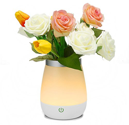SUAVER LED Dimmbar Vase Lampe Nachtischlampe mit 3 Modi Touch Sensor USB Aufladbar 350ml Wasser Kapazität Dekorative Lampe für Schlafzimmer Wohnzimmer Büro Tisch usw [Energieklasse A+]