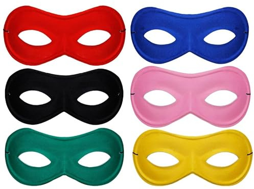 Superhero Mask - Pack of - Eye Mask on Elastic String - Hero and Villain Fancy Dress Costume Accessory