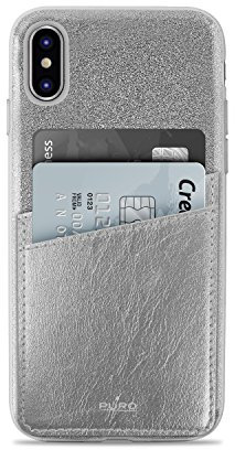 Puro IPCXSHINEPSIL Shine Pocket Schutzhülle für Apple iPhone X Silber
