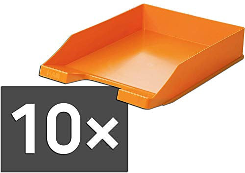 HAN 1027-X Briefablage KLASSIK, DIN A4/C4, stapelbar, stabil, modern (10er Pack | orange)