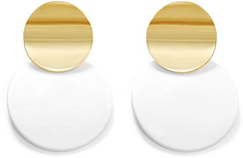 LILIE&WHITE Ohrringe – Stilvolle Statement-Ohrstecker für Damen in Weiß und Gold, Geometrisches Design, Eleganter und Moderner Modeschmuck