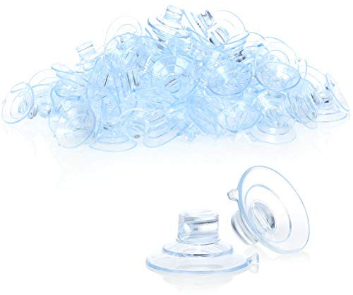 com-four® 120x Saugnapfhalter mit Kabel-Schlitz, transparent für Lichterkette und Fenster-Dekoration für Weihnachten, Ostern, Silvester - Saugnapfhalter Ø 30 mm (120 Stück - transparent)