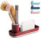 M.S.N Accesorio de cocina, organizador de lavabo, organizador de fregadero, para esponjas, dispensador de jabón y accesorios de vajilla, color rojo
