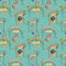 Stoff Meterware Kinderstoff Baumwollstoff Baumwolle - 1 Meter, Nähen, Bettwäsche, Kinder, Baby, Jungen, Mädchen, Bekleidung, Deko (Madagascar Party Blau Grün)