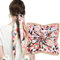 MEANBEAUTY Damen 70 x 70 cm Seidenschal Seide Leicht Bandana mehrfarbig Schal Kopftuch Haarschal-Blumen 15