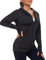 AMZSPORT Damen Laufjacke Sportjacke Langarm Trainingsjacke Sweatjacke mit Tasche Für Fitness Yoga Sport, Schwarz XL