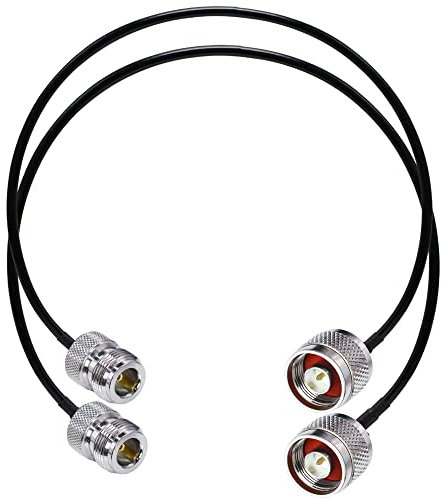TUOLNK N Cable RG58 Male to Female Low Loss RF Coaxial Cable WiFi Antenna Extension 20inch(50cm) for Ham Radio Router 2 Pack