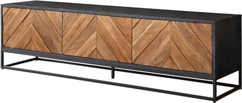 DELIFE Fernsehtisch Famke Mango Teak 145 cm 3 Türen Lowboard