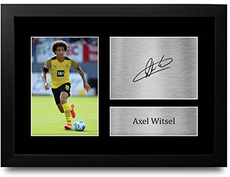HWC Trading FR A4 Axel Witsel Borussia Dortmund Geschenke Gedrucktes Signiertes Autogramm Foto für Fußball Anhänger and Fans - A4 Framed