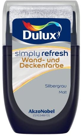 Dulux Simply Refresh Wand- und Deckenfarbe Silbergrau Tester 30 ml