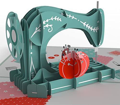 Lovepop® 3D Pop-Up Karte I love you SEW much kreative Liebeskarte für Valentinstag, Geburtstag, Jahrestag, Hochzeitstag | inkl. Umschlag & Versteckfach für Geld & Gutscheine