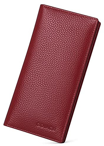 SENDEFN Porte Monnaie Femme Cuir, Protection RFID Porte Feuilles pour Femme, Portefeuille Femme avec 11 Emplacements pour Cartes et Poche Zippée pour la Monnaie