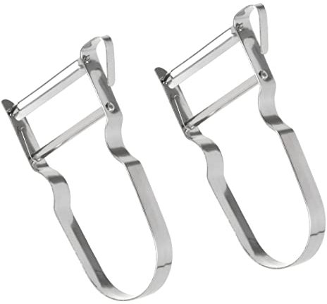 Set of 2 Peeler with Straight Blade, Pendulum Peeler, Double Edged, Rustproof Stainless Steel, Dishwasher Safe