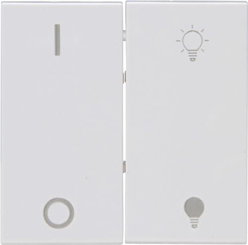 Kopp ATHENIS Flächendoppelwippe mit Bedruckung für Dimmsteuerung, passend für den Hybrid-Smart-Switch, reinweiß, 833081184