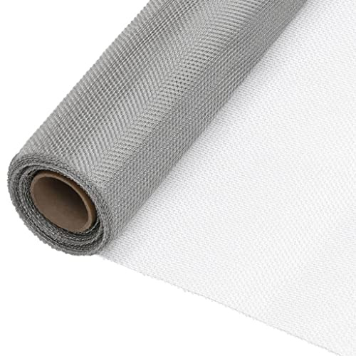 vidaXL Fliegengitter Fliegennetz Insektenschutz Gitter Gewebe Gaze Rolle Meterware Mückengitter Mückenschutz Tür Fenter Edelstahl 80x500cm Silbern