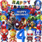 POVALLOV Superhelde Geburtstagsdeko, Avenger Geburtstag Deko Luftballons, Superhelde Geburtstagsdeko 4 Jahr Set, Eburtstag Hintergrund Deko, Superhelden Deko Geburtstag Kinder(4 Jahre Alt)
