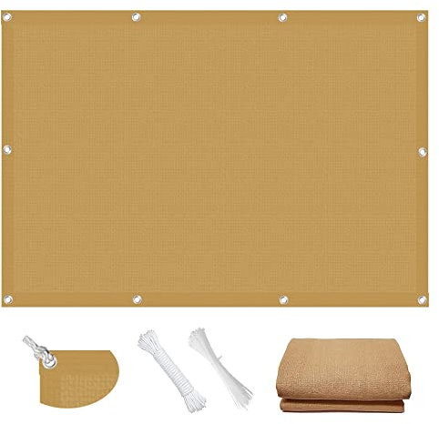 Voile d'ombrage Filet D'Ombrage 3 x 8 m Respirant UV Protection Filet D'ombrage Protection Solaire avec Serre-Cables pour Patio Jardin, Terrasse,Extéri, Kaki